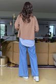 Laundry B Wicklow Fine Knit Throw On Cardigan Tan /5 =